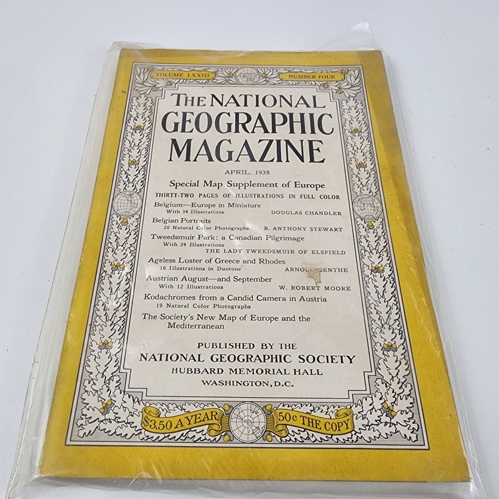 National Geographic Magazine April 1938 No Insert